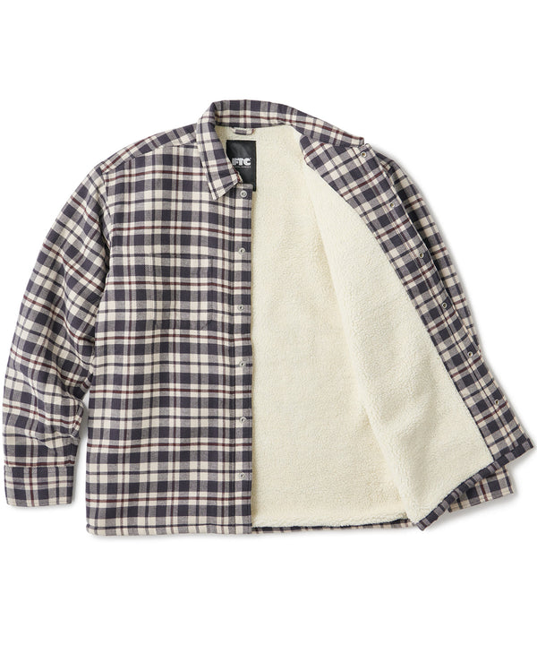 FTC SHERPA LINED PLAID NEL SHIRT