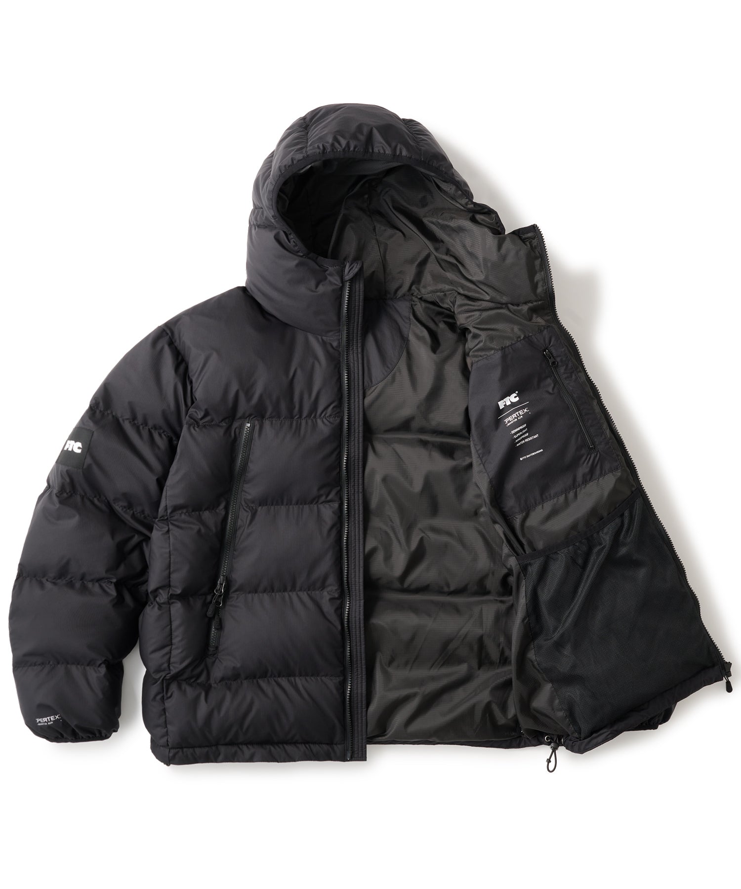 PERTEX® HOODED PUFFY JACKET BLACK L FTC PERTEX HOODED PUFFY JACKET – FTC SKATEBOARDING