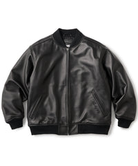 FTC LEATHER ZIP VARSITY JACKET