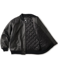 FTC LEATHER ZIP VARSITY JACKET