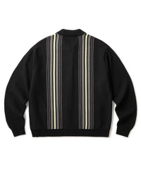 FTC STRIPE ZIP UP KNIT CARDIGAN