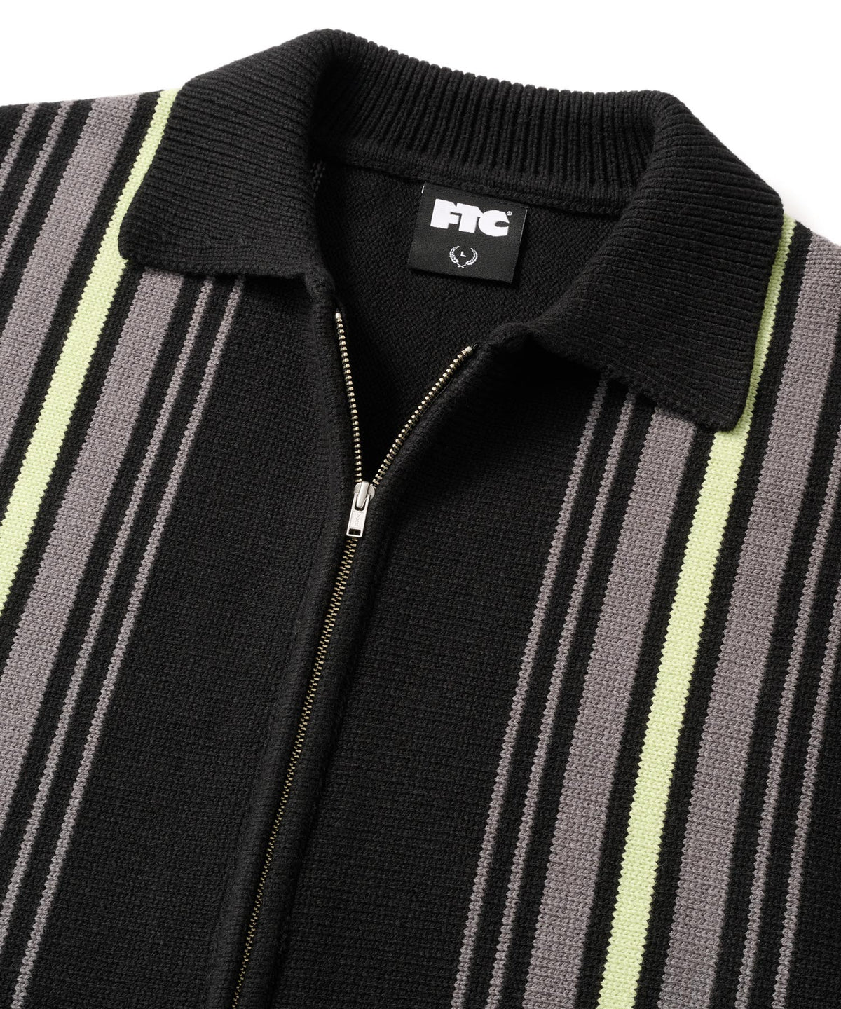 FTC STRIPE ZIP UP KNIT CARDIGAN