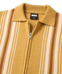 FTC STRIPE ZIP UP KNIT CARDIGAN