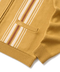 FTC STRIPE ZIP UP KNIT CARDIGAN