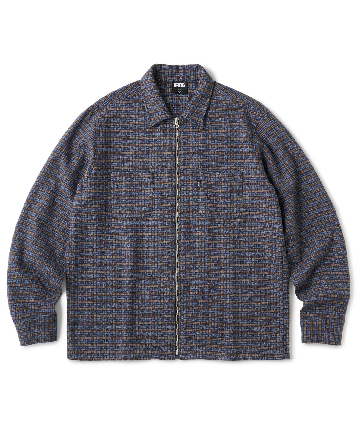 FTC WOVEN PLAID ZIP UP SHIRT