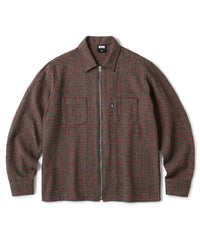 FTC WOVEN PLAID ZIP UP SHIRT