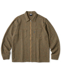 FTC WOVEN PLAID ZIP UP SHIRT