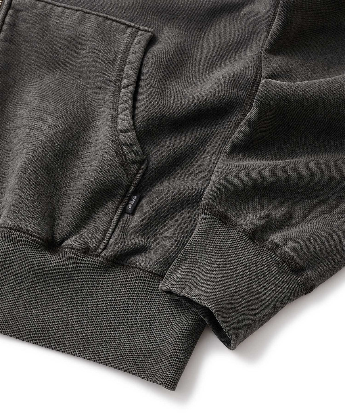 FTC PIGMENT DYED BOX LOGO ZIP UP HOODED SWEATSHIRT