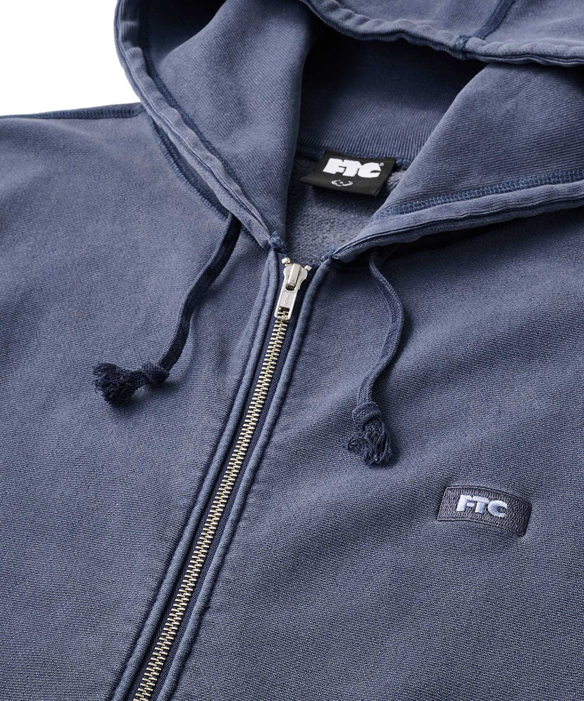 FTC PIGMENT DYED BOX LOGO ZIP UP HOODED SWEATSHIRT