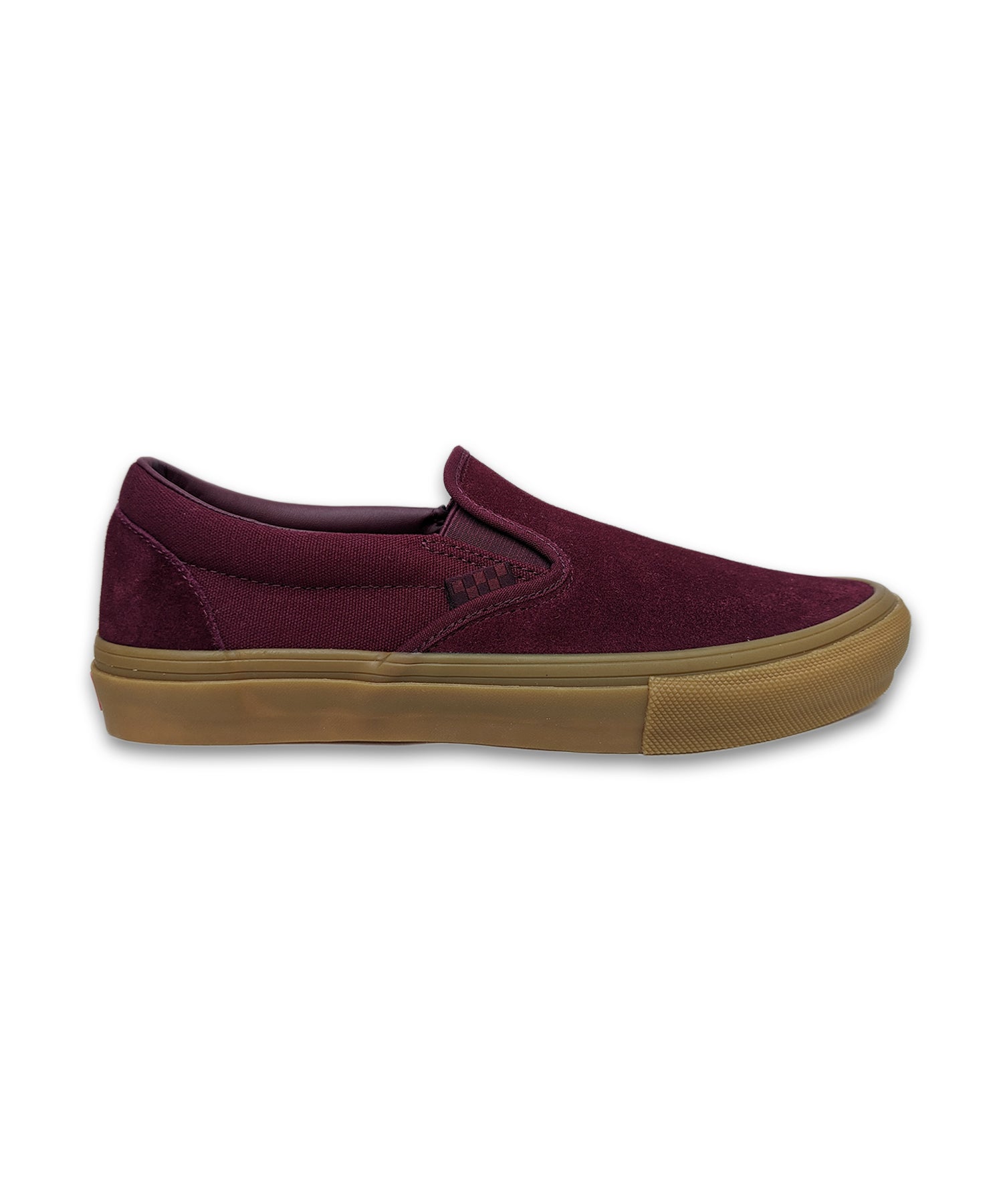 Burgundy slip ons vans online